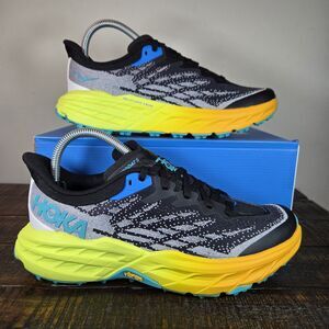 NEW Hoka One One SpeedGoat 5 Womens Size 8 B Comfy Running Shoes Black Yellow
